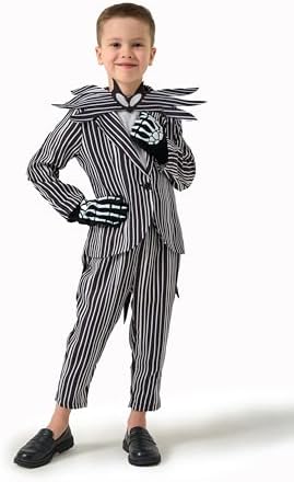 5 PCS Kids Jack Costume Set for Christmas Halloween - Includes Gloves Mask for Boys Ages 3-12