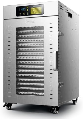 Commercial Food Dehydrator 18 Trays, 1500W Large Capacity 34.42ft² Food Dryer Machine for Jerky, Meat, Fruit, Herbs, Full Stainless Steel Industrial Dehydrater Biltong Maker