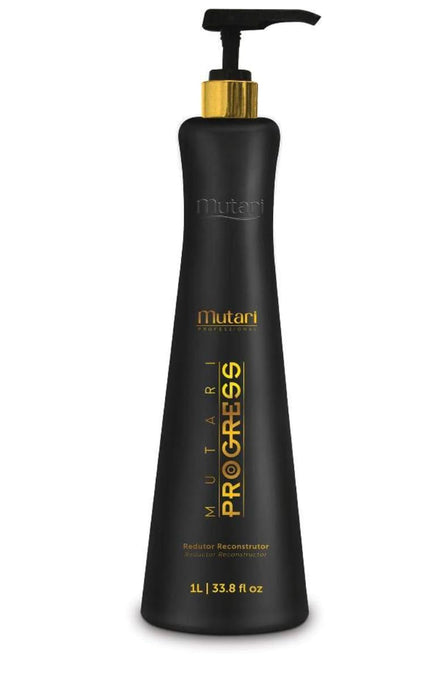 Mutari Progress Reductor Reconstructor 1L | Brazilian Keratin Treatment | Progressive Brush Hair Straightening | Smoothing System | Volume Reducer | 100% Straight | Frizzy Free Nanoplastia Gold Award