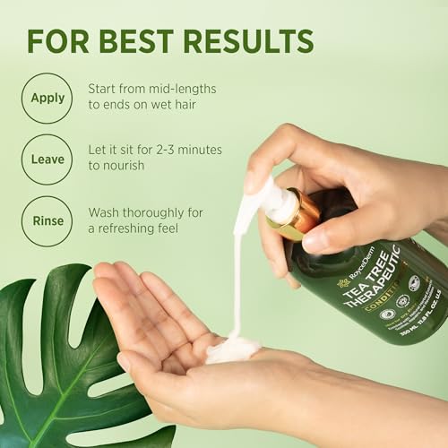 RoyceDerm Tea Tree Therapeutic Conditioner: Hydrating Conditioner for Itchy, Flaky Scalp - Soothing Botanical Formula with Tea Tree, Aloe, Camellia Seed Oil, Paraben & Sulfate Free