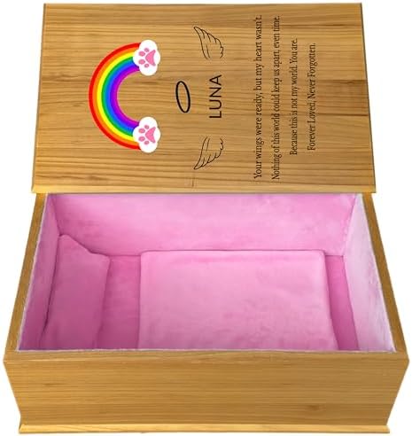 Handmade Waterproof Pet Casket|Dog Cat Casket,Coffin|Pet Caskets For Dogs,Cats|Pet Burial Box,Wooden Box| Pet Memorial (inside 23.6"L x14.5"W x8.2"H) Pink Medium