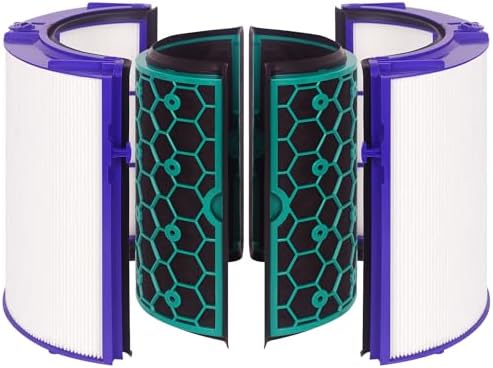 TP04 Replacement Filter for Dyson Air Purifier TP04 HP04 DP04 Pure Cool Fan Hot Tower Fan, 360 Combi Glass HEPA + 2-IN-1 HEPA Filters for TP04 Purifying Tower Fan