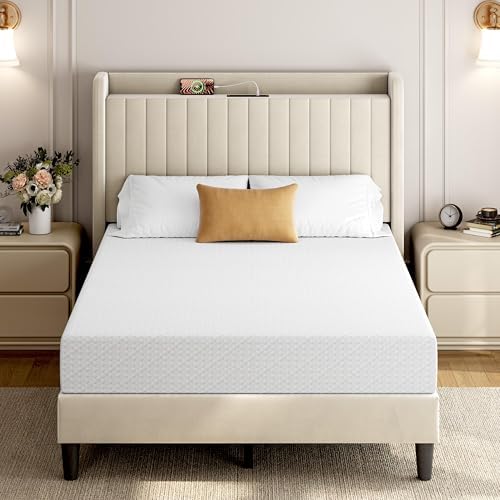 Yaheetech 8 Inch Full Size Mattress 3 Foam Layer Cooling Gel Memory Foam Mattresses, Green Tea for Fresher Sleep, Medium Firm, No Fiberglass, CertiPUR-US Certified, Full Mattress in a Box