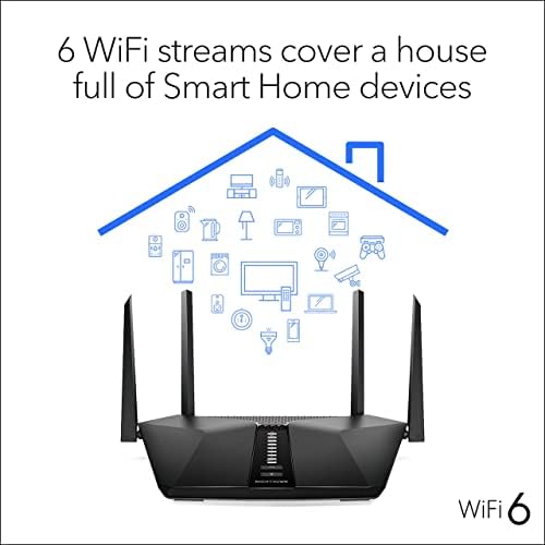 Netgear NETGEAR RAX50-100NAR Nighthawk 6-Stream AX5400 WiFi 6 Router, Black (Renewed)
