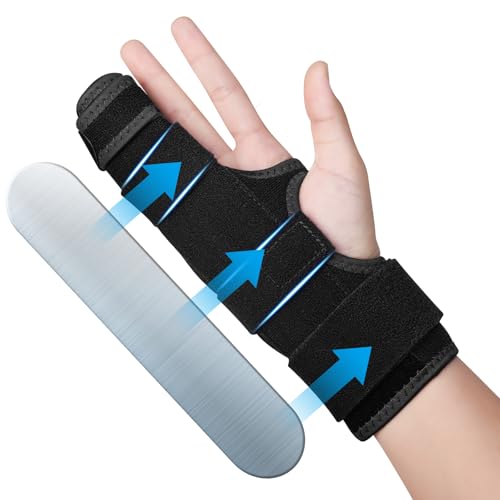 Trigger Finger Splint, 2 Finger Brace for Index, Middle, Ring, Pinky Finger, Treatment for Hand Fractures, Arthritis (S/M, Right)