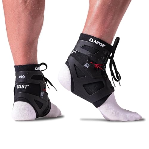 IFAST - Ankle Stabilizer Brace - Superior Ankle Support for Men and Women. Basketball, Baseball, Running, Football, Volleyball & More - (Small, Black, Single)