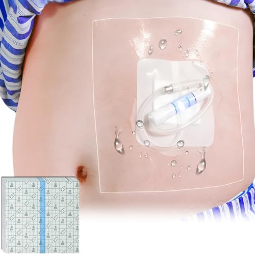 Waterproof Dialysis Catheter Shower Protector Shower Cover for Chest Port Site Shield Bandages Feeding Tube G Tube Accesorries(12"x 12", Pack of 25)