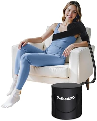 Portable Cold Therapy System Machine with Adjustable Knee, Therapy Ice Machine After Surgery, Flexible Universal Pad Suitable for Shoulder, Ankle, Cervical, Back, Leg and Hip - Black