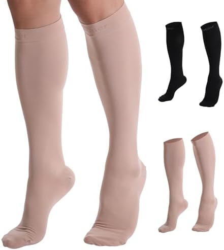 Doc Miller - Compression Socks for Women & Men - 8-15 mmHg Knee High, Medical Grade Support - Sports, Travel, Nurse, 1 Pair