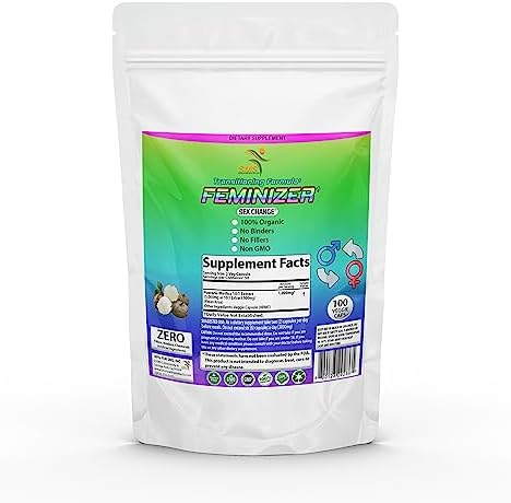 Feminizer Sex Change Pills by SMS, 100 Veggie Caps Pueraria Mirifica For Estrogen 1,000mg Pure 10:1 Root Extract Powder - Kwao Krua Kao - Premium Grade, Organic for Women, Transgender, Ladyboy, LGBT