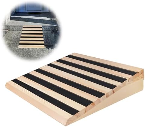 3 Inch Wooden Threshold Ramp for Home Steps(17.7" W*3.0" H, 17.7" W is not Wide Enough for wheelchairs, Please get More and Connect Multiple ramps to get a Wider one)