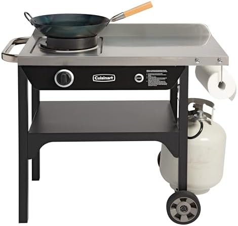 Cuisinart Outdoor Wok Station - 50,000 BTU Propane Burner - Includes 14” Carbon Steel Wok – Cooking/Grill - Great for Stir Frying and More, CGG-1265