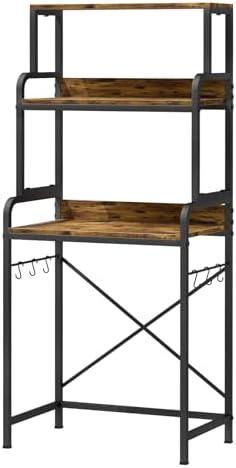 4-Tier Mini Fridge with Storage,Mini Fridge Shelf,Microwave Stand with Storage,Bakers Rack with Storage Shelf,Microwave Oven Stand with,Mini Fridge for Dorm