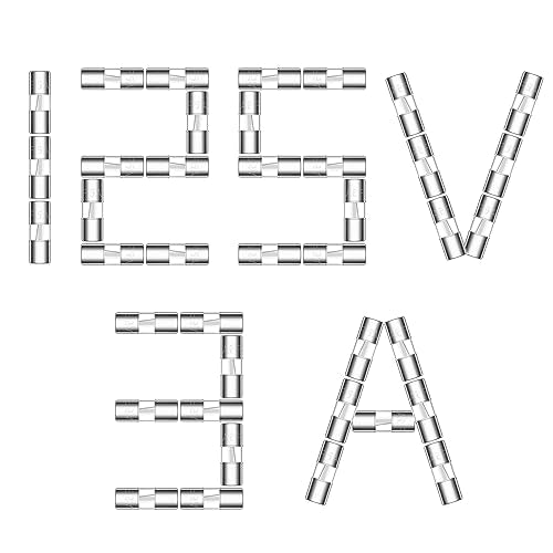 Christmas Light Fuses 3A 125V Ts-66 3 Amp Max 125 Volt Fast Blow Mini Glass Fuse 3.6x10MM 0.14x0.39 Inch F3AL125V 3AMP 125Volt Fusible for C9 C7 Xmas Outdoor String Lights (Pack of 50 Pcs)