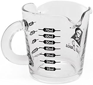 3oz Espresso Measuring Glass by Barista Basics I Espresso Shot Glass Measuring Cup With 3 Spouts I Made of Thick, Heat Resistant Glass I Coffee Measuring Shot Glass With Handle I Barista Measuring Cup