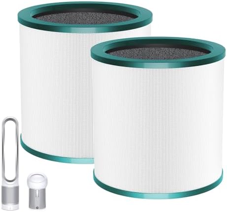 TP01 Ture HEPA 360° Glass Filter Replacement for Dyson Tower Air Purifier Pure Cool Link TP01 TP02 TP03 AM11 Models, Dyson Pure Cool Me BP01 Personal Purifying Fan, 2 Pack