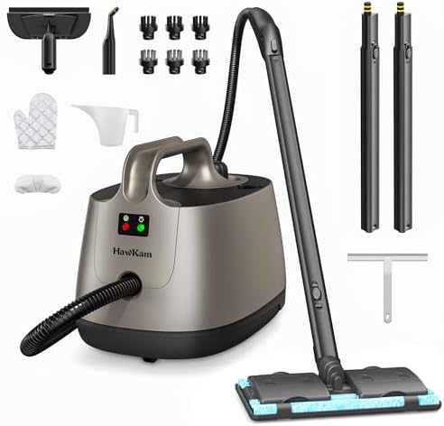 Steam Cleaner for home, 293°F 58 PSI Powerful Multipurpose Steam Mop for Home Use, 50Oz Capacity, Heavy Duty Steamer for Carpets, Handheld Steamers, Floors, Cars, Tiles, Crack Cleaning, Titanium
