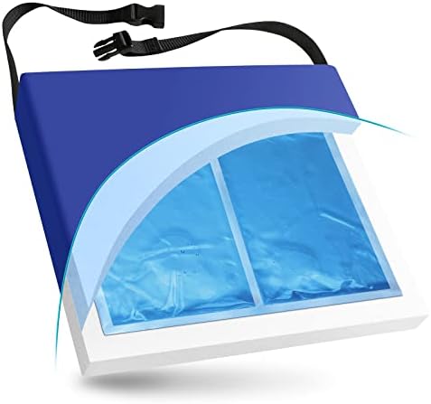 NYOrtho Gel Wheelchair Cushion - Cooling Gel Pad for Sitting - Non-Slip, Water-Resistant Seat Cushion - Pressure Relief - Ideal for Wheelchairs - Office Chairs - 20" x 18" x 3"