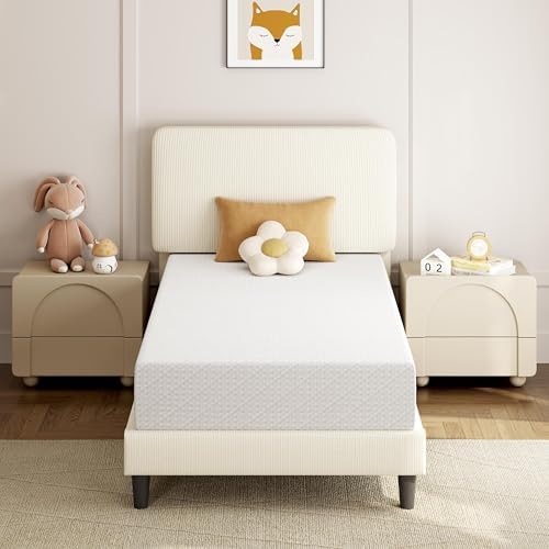 Yaheetech 10 Inch Twin Mattress 3 Foam Layer Cooling Gel Memory Foam Mattresses, Green Tea for Fresher Sleep, Medium Firm, CertiPUR-US Certified, No Fiberglass, Twin Size Mattress in a Box