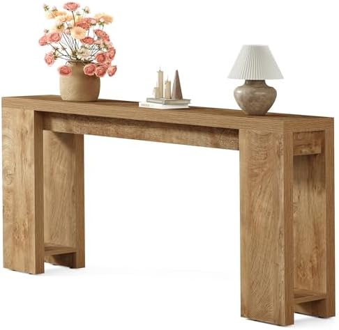 Little Tree 70.9-Inch Long Console Table, Narrow Sofa Table Behind The Couch, Farmhouse Console Table for Living Room, Entryway, Hallway