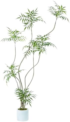 Artificial Mahonia fortunei Tree,6ft Tall Fake Plants Artificial Mahonia fortunei Plants for Indoor, Fake Trees for Office Home Living Room Floor Patio Greening Porch Decor