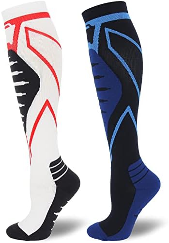 Compression Socks for Men & Women 20-30 mmHg Knee High -Best Support for Medical, Athletic, Sports, Travel (1/2Pairs)