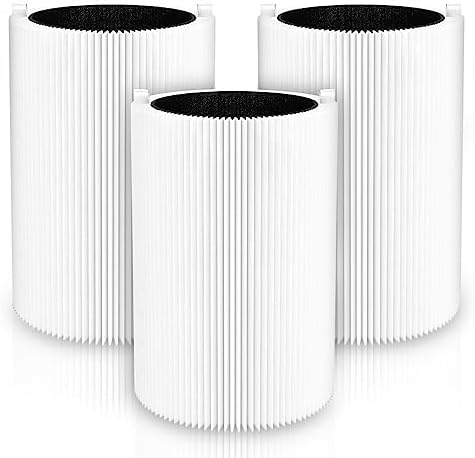 Blue Pure 411 Replacement Filte-r Compatible with Blueair Blue Pure 411 Genuine, 411+, 411 Auto and Mini Air Purifie-r, Include 3 Particle and 3 Activated Carbon