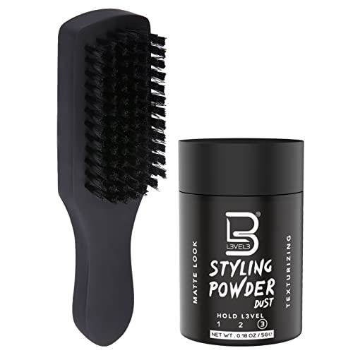 L3 Club Brush - Perfect for Hair Cutting and Fading - Gentle Yet Effective Bristle - for Barbers (Sample Powder Included)