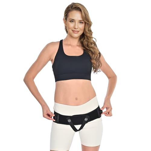Pelvic Support Belt for Pregnancy and Postpartum, with two Groin Straps that Provide Vulvar Varicosities Support and Prolapse Support for Women (S/M)