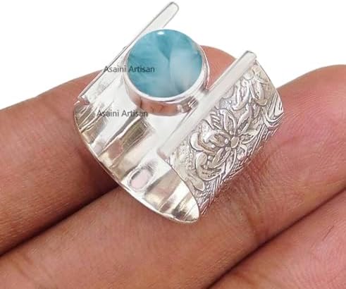 Timeless Elegance: 7MM Round Gemstone Pure 925 Sterling Silver Gift Floral Engraved Ring for Every Occasion