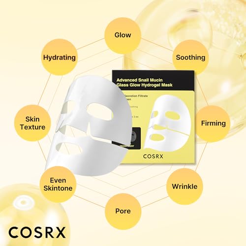 COSRX Snail Mucin Sheet Mask 10EA + Hydrogel Collagen Mask 3EA- Self Care, Stocking Stuffers, Travel Essentials, Gifts for Women, Face Masks for Dry Skin, Korean Skin Care