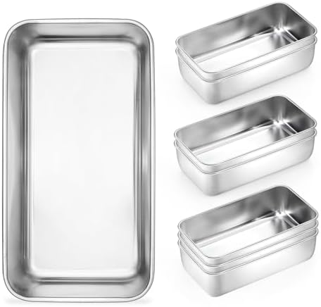 Bread Loaf Pans Set of 8 Stainless Steel Deep Meatloaf Pan for Baking 9 x 5 Inch