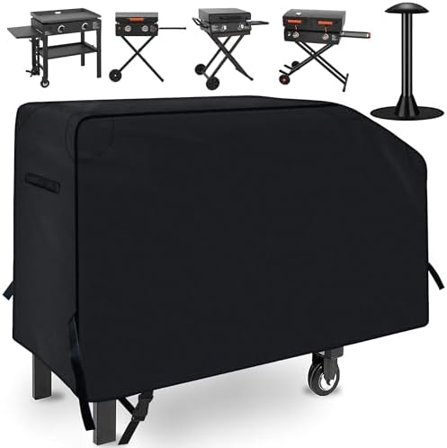 NEXCOVER 28 Inch Griddle Cover | for Blackstone 28 Inch 2 Burner Griddle Cooking Station | Waterproof Heavy Duty Gas Grill Cover | 600D Polyester Anti-UV Canvas Flat Top BBQ Cover with Support Pole.