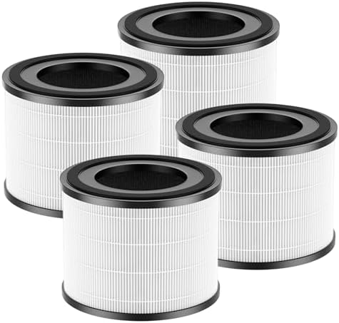 4 Pack AP-S0610L Replacement Filter Compatible with MOOKA AP-S0610L Air Purifier, H13 True HEPA Filter, 3-Stage Filtration System