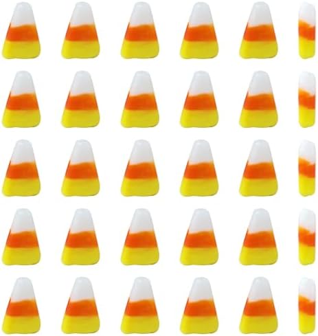 Honbay 30PCS Dainty Glass Candy Corn Artificial Food Spacer Beads - Thanksgiving, Halloween, Christmas, Fall, Autumn Theme - DIY Crafts, Jewelry Making Accessories