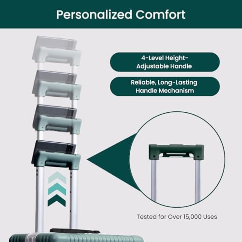 Nobl Travel Zipperless Carry On Suitcase - Noble Travel Suitcase Unbreakable Carry On Luggage 22x14x9 Airline Approved - Polycarbonate Shell, Aluminum Frame, Dual TSA Locks, 360° Spinner Wheels- Green