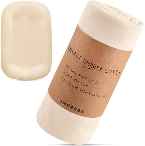 Impresa Infant Lounger Cover Compatible with Snuggle Me Lounger - Cotton Sheet for Infant Floor Seat - Machine Washable - Natural Color Baby Nest Cover