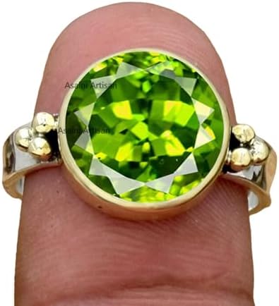 Radiant Sophistication: 10MM Round Gemstone Pure Solid 925 Sterling Silver Ring with Two-Color Elegance, Mother's Day Gift for Women