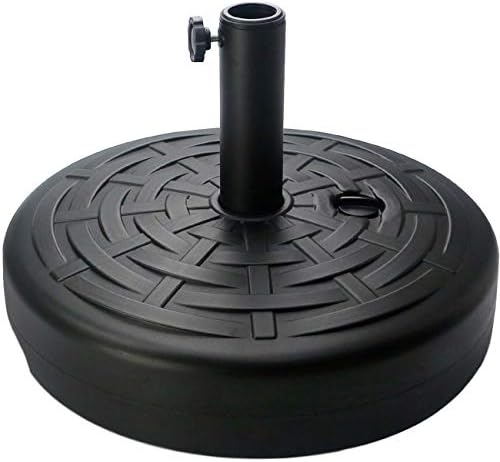 Sunnyglade 30LB Central Pole Umbrella Base with Wide Rattan Design with Steel Umbrella Holder Water Filled Umbrella Base Stand