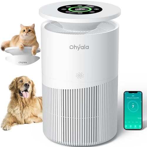 Air Purifier for Home Large Room up to 3620Ft², H13 True HEPA Air Purifiers for Home Pet Hair Dander Odor Pollen, Air Cleaner with Smart WiFi, 360° Air Intake, Auto Mode, Pet Lock, 22dB Quiet