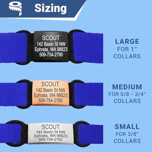 GoTags Silent Personalized Engraved Pet ID Dog and Cat Tags, Jingle Free Quiet Custom Name Tags (Gold, Small)