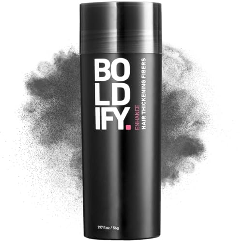 BOLDIFY Hair Fibers (56g) - Fill In Thinning and Fine Hair for an Instantly Fuller, Thicker Look - 14 Shades for Women & Men - Dark Gray
