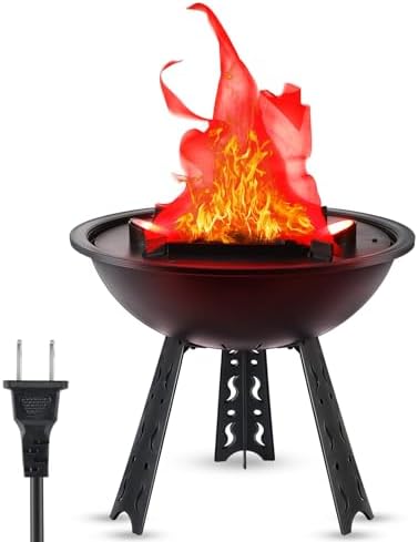 3D LED Fake Fire Flames Effect Light, 110V Electric Fake Campfire Lamp, Artificial Flickering Flame Table Lamp Halloween Christmas Party Decorations Holiday Supplies for Bar, Stage, Home
