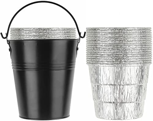 15-Pack Liners & Replacement Traeger HDW152 Drip Grease Bucket for Traeger 20/22/34, Pit Boss, etc Pellets Smoke (Black 15)