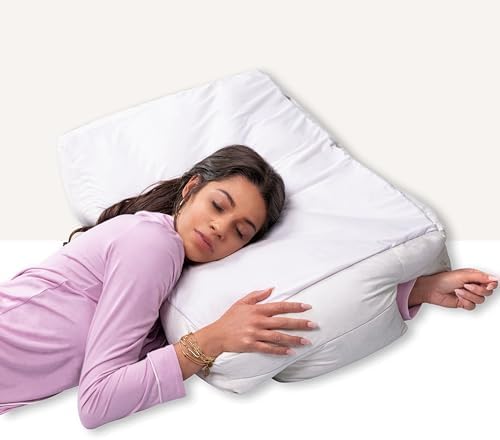 Wife Pillow - Adjustable Side Sleeper Pillow with Arm Tunnels for Shoulder Pain, Rotator Cuff Support, Arm & Shoulder Relief - Pressure-Free Sleep Pillow for Adults - Down Goose Feather/Fiber Fill