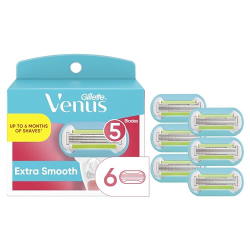 Gillette Venus Extra Smooth Womens Razor Blade Refills, 6 Count, Designed for a Close, Smooth Shave