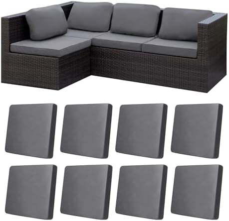 8Pcs Stretch Patio Cushion Covers,Outdoor Couch Covers Replacement,Outdoor Couch & Sofa Slipcovers,for Patio Furniture Cushion Covers,Washable Reusable urniture Protector (Gray, Cover Only)