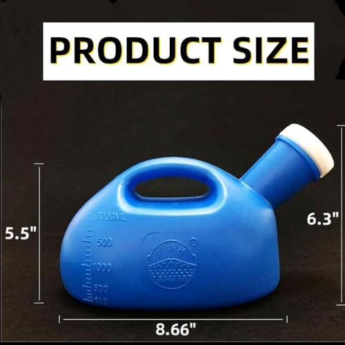 Men's 2000ML Portable Potty,YUMSUM Pee Bottle Male Urinal Collector for Hospital Camping Car Travel Toilet Urinal,130 CM Tube (White)