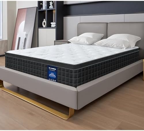 12 Inch Black Twin Spring Mattress,Medium Firm with Gel Memory Foam,Individually Pocketed Coil,Fiberglass-Free Fire Retardant CertiPUR-US Certified,75"*39"*12"