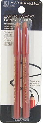 Maybelline Expert Eyes Twin Brow And Eye Pencils, Velvet Black [101], 2 ea ( Pack of 34)